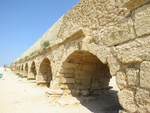 A Roman aqueduct near Casearea, Israel.