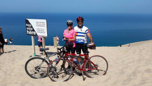 Mary and Bruce DeGrouchy at Pierce Stocking Scenic Drive at the Sleeping Bear Dunes north of Empire, Mich.