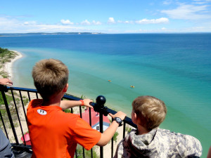 The view from the South Manitou Island Lighthouse.