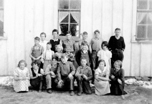 Front from left, Betty Walker, Dorothy Rader, Junior McDowell, James Bradford, Harold Allen, Lois Koester and Wilma McDowell. Second row from left, Robert Allen, Lindy Larson, Elnor Seelbinder, Hoover Allen, Arnold Seelbinder and Marie Larson. Third row from left, Josaphine Ruppert, Elmer Seelbinder, John Bradford, Alfred Allen, Glen McDowell, Clarence Allen. The school was used from 1879 to 1943. Students from the Mann School about 1935 in Hadley Township, Lapeer County located on the northeast corner of Sawmill Lake and Honert roads. The school was moved to Ortonville on Dec. 10, 1996 and is now behind The Old Mill. 