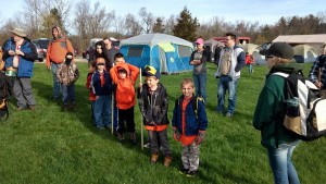 Ortonville Cub Scout Pack 135  Lining up for the 3.2 mile hike over to Horse Camp and back