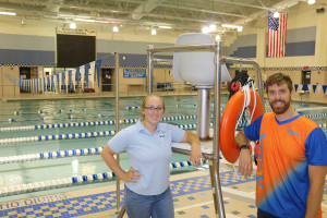 Nim Shipra the new Brandon High school swim Coach with Lindsey Lampear