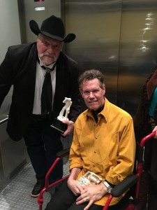 Bob Marshall with country music star Randy Travis at the Academy of Western Artists Will Rodgers award ceremony.